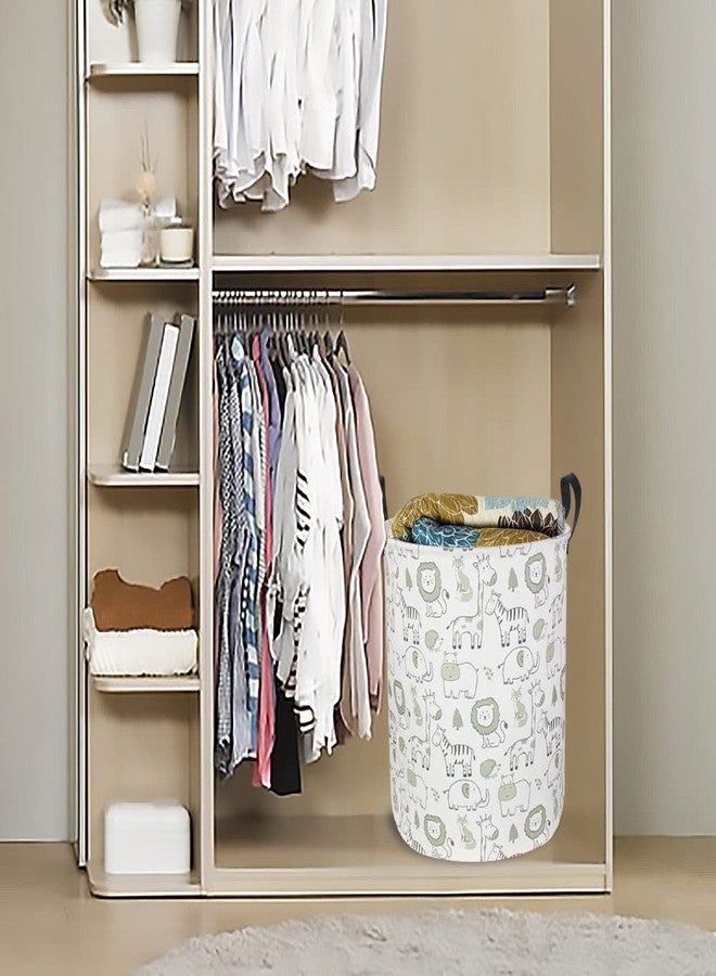 كلوكور سلة غسيل ملابس الأطفال من كلوكور، سلال تخزين ألعاب الأطفال قابلة للطي، سلة هدايا لغرف الأطفال للأولاد والبنات، ديكور غرفة نوم بنمط الغابة، سلة هدايا (حيوانات خضراء) - Image 4